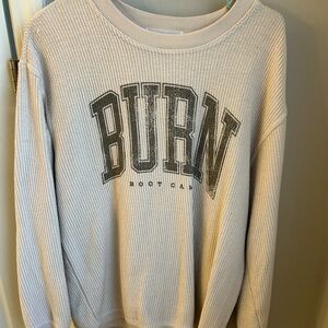 Burn Boot Camp Women's Beige Corded Sweater